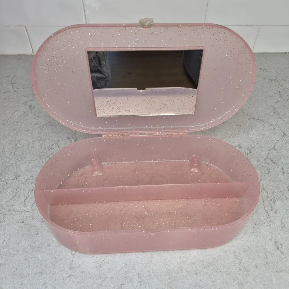 Rare Vtg Caboodles Jellies Large  Model 2642 Pink‎ Organizer Vanity Makeup Case